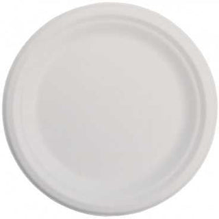 Farfurii biodegradabile din trestie de zahar  albe  rotunde     220 mm  t   220mm  50 10 bx