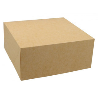 Cutii din carton  kraft natur albit  capac atasat  m0180  b  180 x 180  h80 mm - ca  25 8 bx