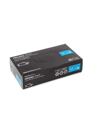 Mănuși Nitril Negre – Nepudrate – Mărimea M – 100 buc/set