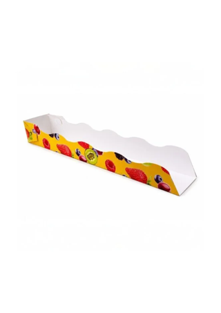 Tavita din carton pentru clatite lungi, model cu fructe 500 buc/set
