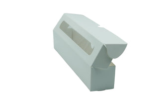 Cutii albe cu fereastra pentru macarons, 28x5x5 cm (100 buc/set)