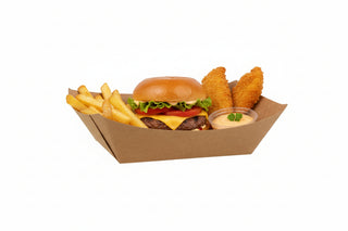 Bărcuțe din Carton Natur Eco-Friendly – 800cc – Rezistente la Microunde și Grăsimi – Set 250 buc