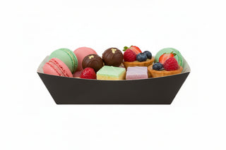 Bărcuțe din Carton Negru Premium – 1200cc – Rezistente la Microunde și Grăsimi – Set 250 buc