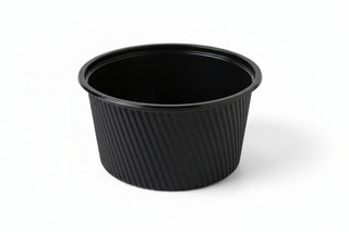 Bol Supă Plastic Negru Striat – 500 cc (500 ml) – Design Premium – 50 buc/set