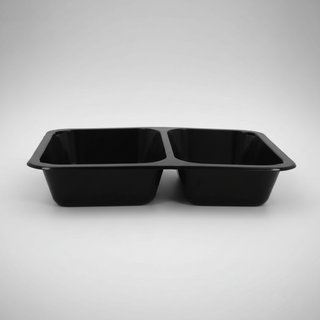 Caserole Termosudabile Negre PP 2 Compartimente – 227x178x40 mm 
