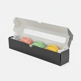 Cutii Negre cu Fereastră pentru Macarons