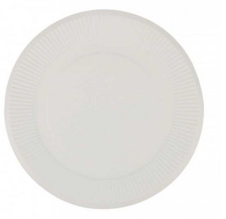 Farfurii biodegradabile din trestie de zahar, albe, rotunde cu nervuri, D155 mm, D155, 50 buc/set