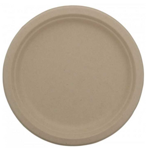 Farfurii biodegradabile din trestie de zahar, natur, rotunde, D261 mm, D261mm 50 buc/set