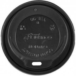 Set 100 capace negre cu orificiu, D73 mm (Pentru pahare cafea 7 oz / 200 ml)