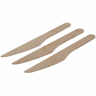 Set 100 cuțite ECO Lemn, 160 mm, Biodegradabile