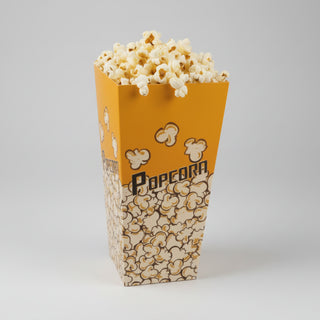 Set 100 cutii popcorn Galben Vibrant, Mărime MEDIE, Carton Rezistent (Evenimente & Cinema)