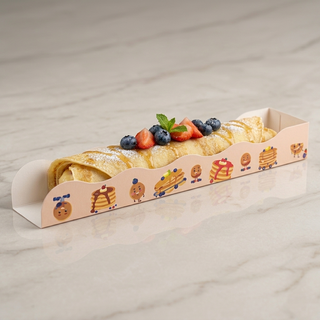 Set 250 tăvițe carton duplex pentru clătite lungi, 35x5.5x3.5 cm, autoformare