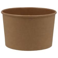 Set 25 boluri carton Kraft Natur, Rotunde, 250 ml (8 oz), D90 (Supe & Salate)