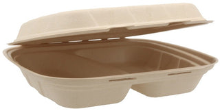 Set 50 caserole MENIU BIO , 2 Compartimente (2C), 235x205 mm, Biodegradabile & Compostabile