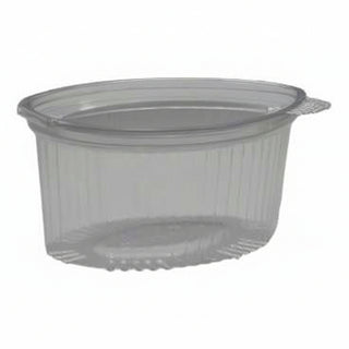 Sosieră Ovală cu Capac Atașat – Transparentă – 80 ml (80 CC) – 100 buc/set