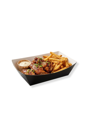 Barcuta negra din carton, 300 cc, 16x12x4 cm, set 250 buc