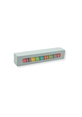 Cutie alba cu fereastr pentru Macarons – 15x5x5 cm – Set 100 buc