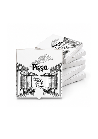 Cutie Pizza 400x400x35 mm – PRODUCȚIE PROPRIE – Carton Alb/Carton Natur – 100 buc/set