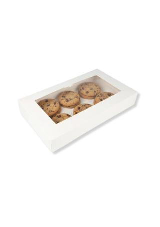 Cutie alba cu fereastra pentru prajituri – 20x23x8 cm, Set 25 buc