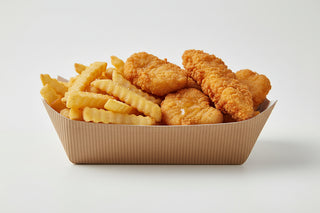 Set 100 bărcuțe carton RIPPLED Natur, 115x100x37 mm, Design Premium & Termorezistent