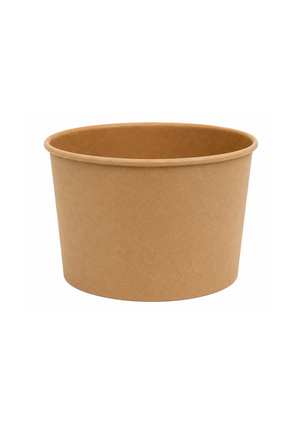 Bol carton supa Rotund Kraft Natur, 470cc (16OZ), D110, Set 50 buc.