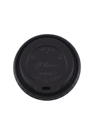Capac negru cu orificiu, D73 mm (Pentru pahar de cafea 7 oz / 200 ml cu diametru de 73 mm), Set 100