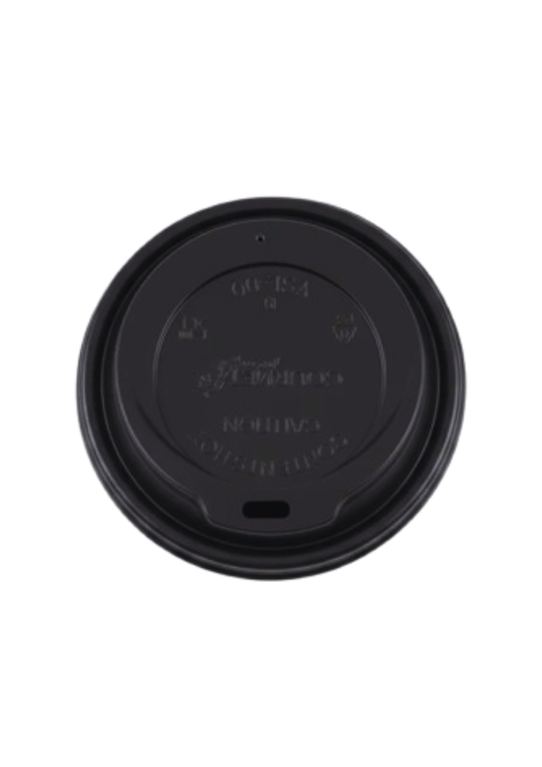 Capac negru cu orificiu, D73 mm (Pentru pahar de cafea 7 oz / 200 ml cu diametru de 73 mm), Set 100