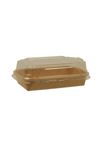 Cutie Delicatese din carton ecologic cu capac Crystal PET, format 138x78 mm 25/set