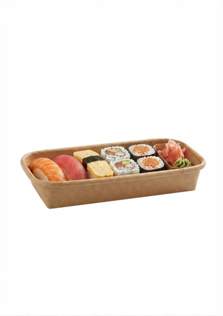 Cutie Delicatese din carton ecologic cu capac Crystal PET, format 138x78 mm 25/set