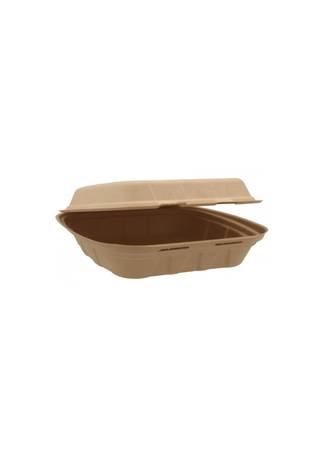 Caserola Biodegradabila din Trestie de Zahar cu 1 Compartiment – 205 x 205 x 60 mm - 50 bucăți/set.