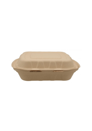 Caserola Biodegradabila din Trestie de Zahar cu 1 Compartiment – 205 x 205 x 60 mm - 50 bucăți/set.