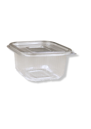 Caserola din PET transparenta cu capac atasat, 375 cc (375 ml) – 100 buc/set