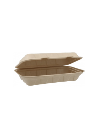 Caserola Biodegradabila MBS10 din Trestie de Zahar, cu Capac Atasat – 50 buc/set