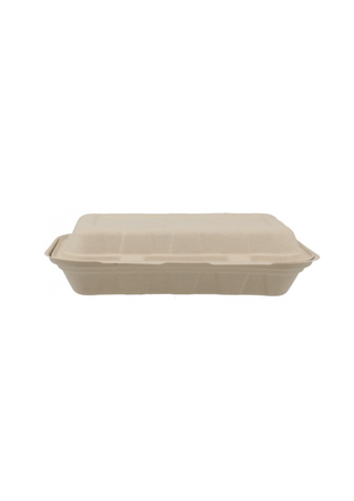 Caserola Biodegradabila MBS10 din Trestie de Zahar, cu Capac Atasat – 50 buc/set
