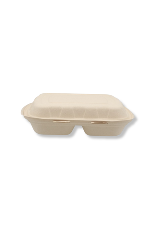 Caserola biodegradabila cu 2 compartimente , 235x205 mm - Set 50 buc/set