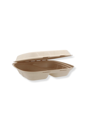 Caserola biodegradabila cu 2 compartimente , 235x205 mm - Set 50 buc/set