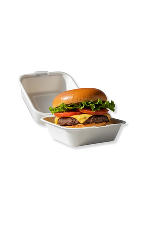 Caserola Biodegradabila pentru Burger – Alba – 460cc – 155x155x85 mm – Set 50 buc