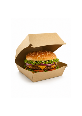 Caserola din Carton pentru Burger D120 Kraft Natur – 100 buc/set