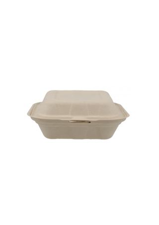 Caserola Biodegradabila MBS06 din Trestie de Zahar cu Capac Atasat – 50 buc/set