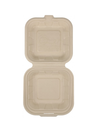 Caserola Biodegradabila MBS06 din Trestie de Zahar cu Capac Atasat – 50 buc/set