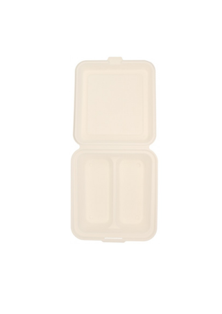 Caserola Meniu Bio – Alba – 2 Compartimente – 1000cc – 200x200x65 mm – Set 50 buc
