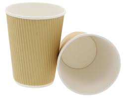 Pahar carton,  RIPPLED, natur, 12 OZ, D90, 25 buc/set