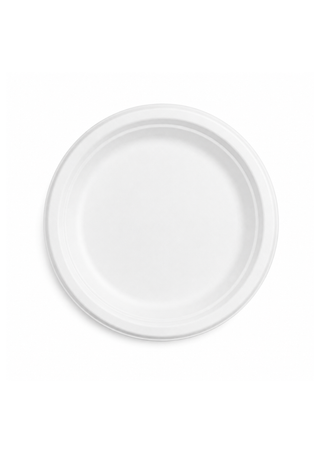 Farfurie Biodegradabila din Trestie de Zahăr – D220 mm – 50 buc/set