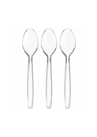 Lingurita Reutilizabila Transparenta din Plastic Rigid Premium, 10 cm, Set 100
