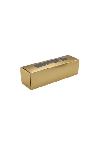 Cutie aurie premium cu fereastra pentru macarons, 28 x 5 x 5 cm, Set 50