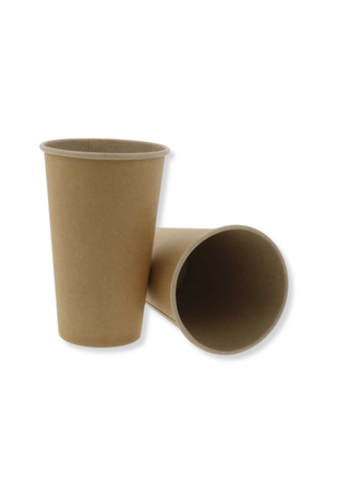 Pahar din carton Kraft Natur, 16 OZ ( 450 CC ) 50 buc/set