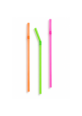 Paie reutibilizabile flexibile, culori fluorescente din PP - Set 1000 buc