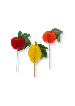 Paie din hartie cu ornament Fructe – 6 mm – 24 buc/set