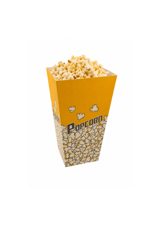 Cutie pentru Popcorn Galben, 135 x 135 x 230 mm, Carton Rezistent, Set 100