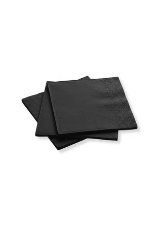 Servetele de masa negre, 33 x 33 cm, 2 Straturi - 200 bucati/set